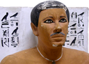 Statue of Rahotep, found in the tab he shared with his wife, Nofret.