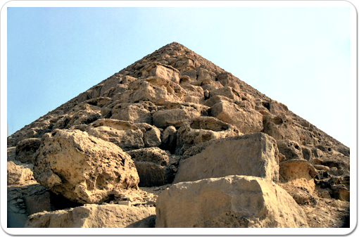 The Red Pyramid was the first fully geometrical pyramid. It owes its modern-day name to the red granite that was used to construct its core.